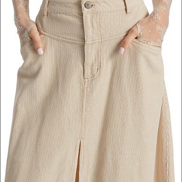 NWT Free People We The Free Come As You Are Corduroy Maxi Skirt in Beechwood - Picture 13 of 15